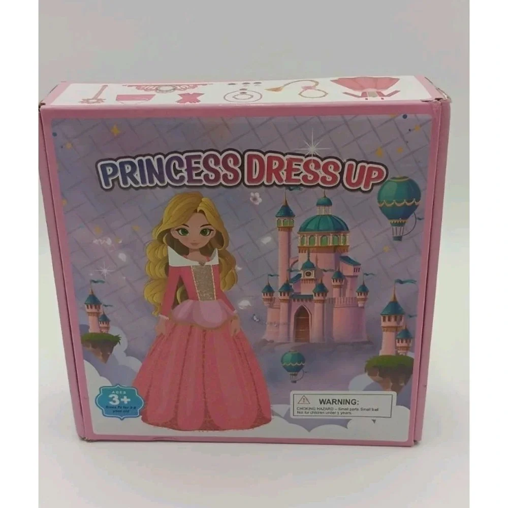 Princess‎ Dress Up Costume For Girls Sz 3-8 Pink Tierra Necklace